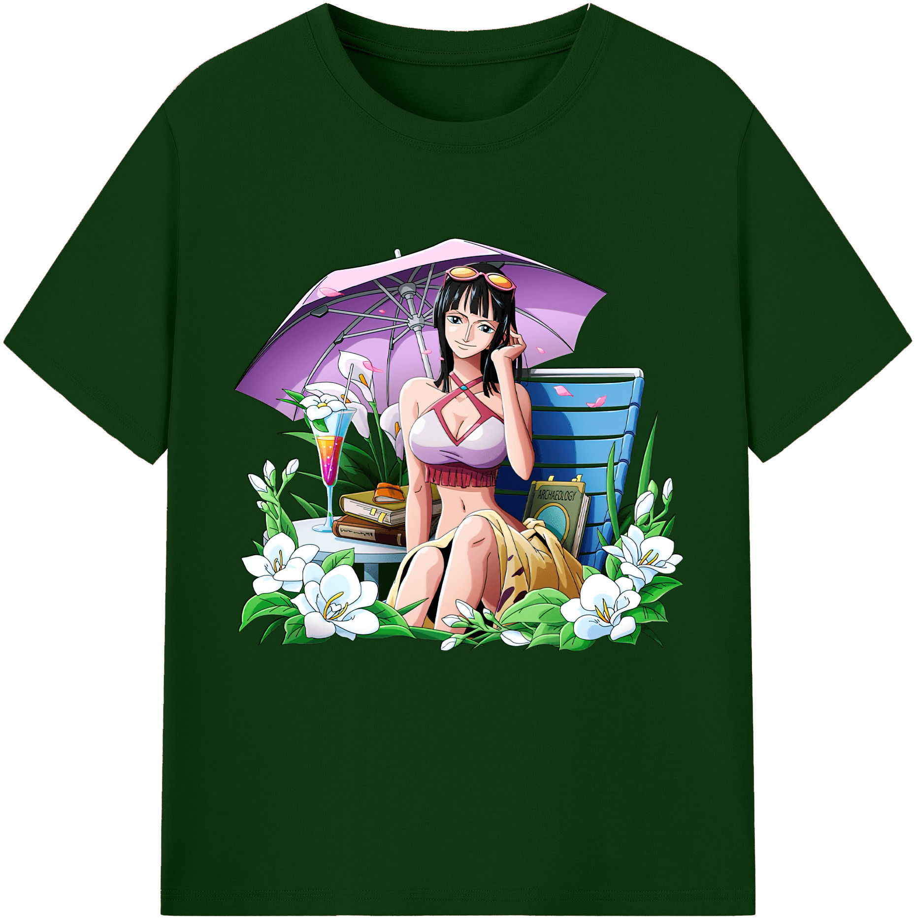 ワンピース ニコ・ロビン ONE PIECE Nico Robin 綿100％半袖Tシャツ（フロントプリント）